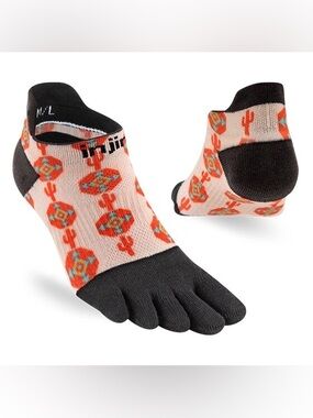 INJINJI Lightweight No Show Running Pathfinder Toe Socks Size M/L